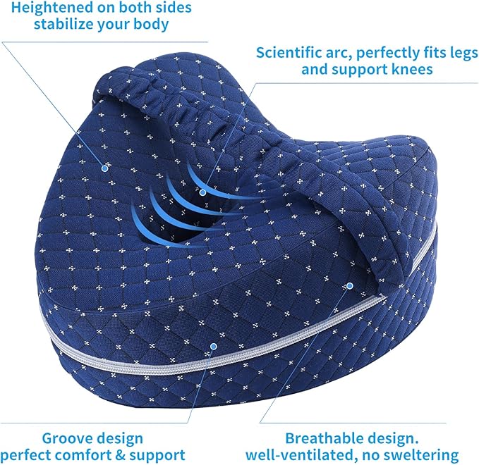 Vertdens Leg Pillow, Knee Pillow for Side Sleepers, Leg Pillows for Sleeping, Knee Cushion for Sleeping,Suitable for Relieving Leg, Back, Knee Pain