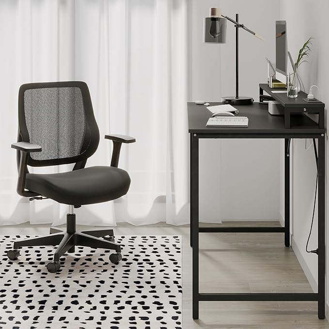 Realspace® Sensi Mesh/Fabric Low-Back Task Office Chair, Black, BIFMA Compliant