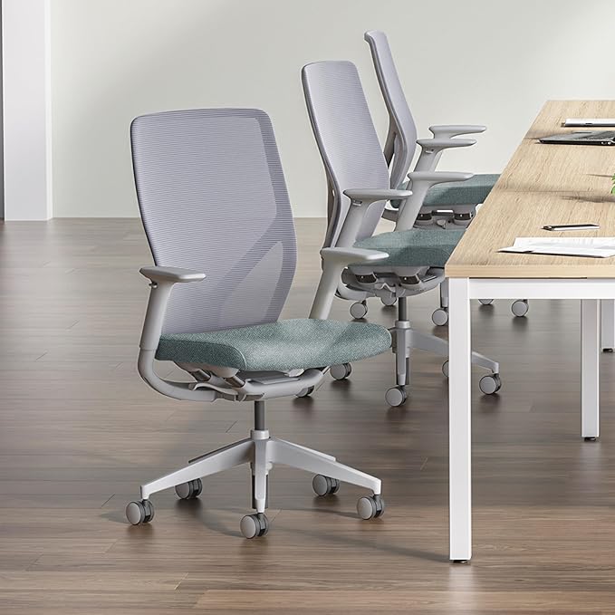 HON Flexion Ergonomic Mesh Office Chair with Lumbar Support, Height‑Adjustable Arms, Weight‑Activated Flex Seating, Swivel Desk or Conference Chair, Titanium Frame, Aspen