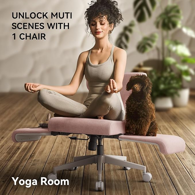Newtral Criss Cross Chair- Multi-Position Cross Legged Office Chair with Wheels & Amrests