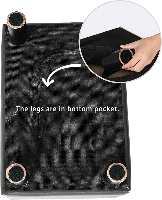 Joveco Small Footstool Ottoman Faux Leather Footrest Modern Rectangular Foot Stools for Living Room Bedroom (Grey)