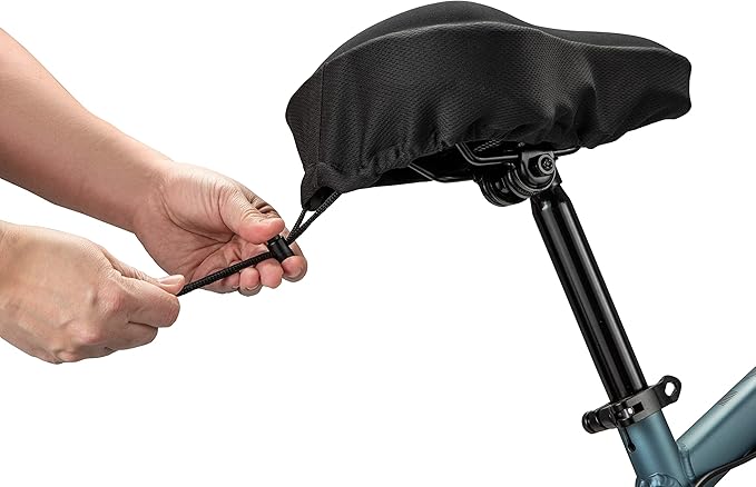Schwinn Sport Gel Bike Seat Cover, Saddle Cover for Extra Comfort, Soft, Weather-Resistant Gel, Skirt and Drawstring Attaches Quickly to Most Standard Size Adult Bike Seats
