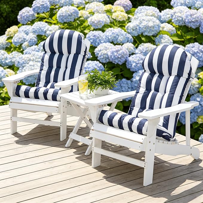 Enipate Weather Resistant Adirondack Chair Cushions High Back Indoor Outdoor Patio Tufted Lounge Cushion Seat Pads