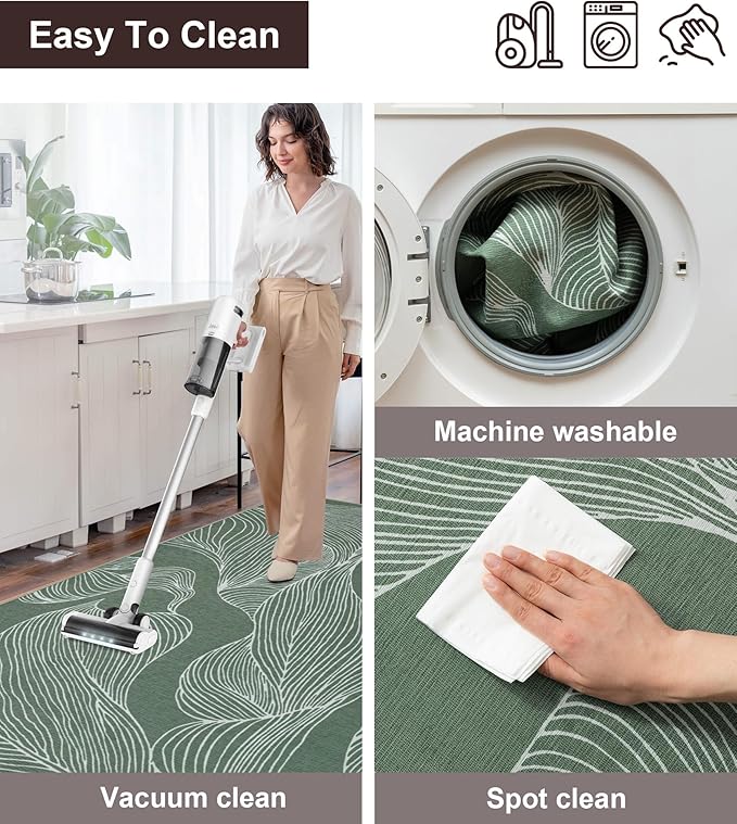 chakme Office Chair Mat for Hardwood Floor, 60"x45" Easy Glide Computer Desk Mat Protector for Rolling Chair Under Desk Rug Nonslip Backing, Machine Wash, (Leaf)