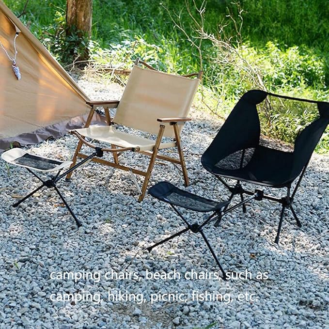 Universal Camping Chair Foot Rest, Folding Attachable Footrest Leg Rest Outdoor Folding Chair for Outdoor Gardening Fishing Beach Hiking