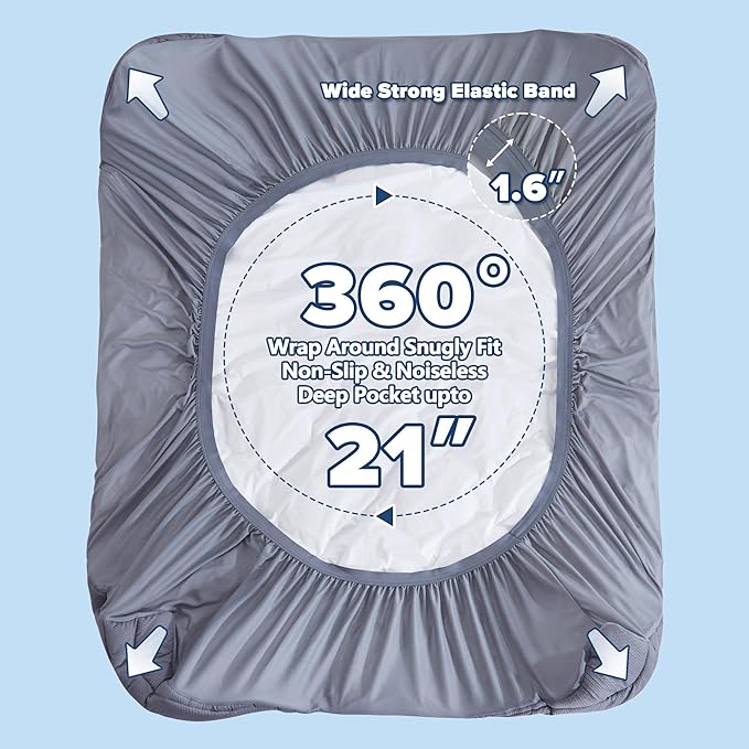 ELVEN HOME Twin Size Mattress Pad for Pain Relief, Pillow Top Cooling Twin Mattress Topper for Single Bed, Thick Fluffy Mattress Protector Cover Quilted Fitted Deep Pocket (39x75 inch, Grey)