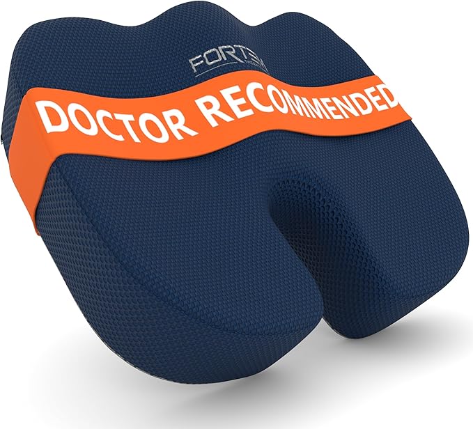 FORTEM Seat Cushion, Office Chair Cushion, Memory Foam Car Seat Cushions, Sciatica Coccyx Tailbone Pain Relief, Chair Cushions for Back Support, Sitting Pad for Gaming, Washable Cover, Non Slip, XL