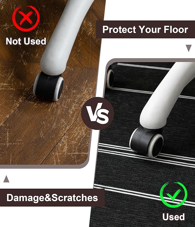 chakme Office Chair Mat for Hardwood Floor, 72"x48" Easy Glide Computer Desk Mat Protector for Rolling Chair Under Desk Rug Nonslip Backing, Machine Wash, (Stripes)