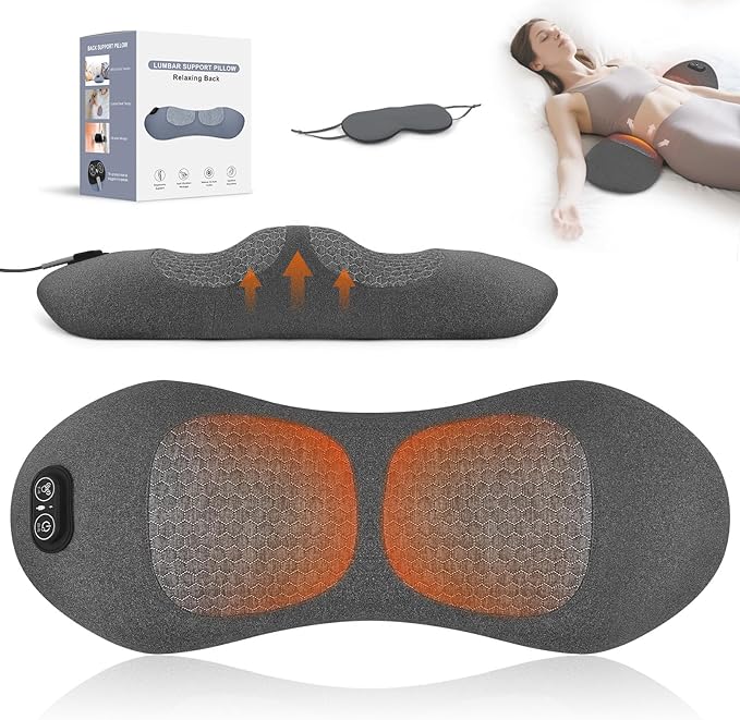3 in 1 Lower Back Massager - Electric Lumbar with Heat, Vibration Massager, Airbag Traction,Lumbar Support Pillow for Lower Back Pain Relief,Deep Tissue Relaxation FSA Eligible/HSA Eligible