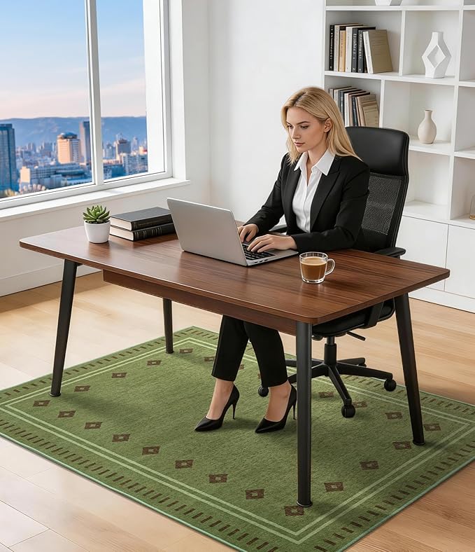 chakme Office Chair Mat for Hardwood Floor, 48"x36" Easy Glide Computer Desk Mat Protector for Rolling Chair Under Desk Rug Nonslip Backing, Machine Wash, (Southwestern Sage)
