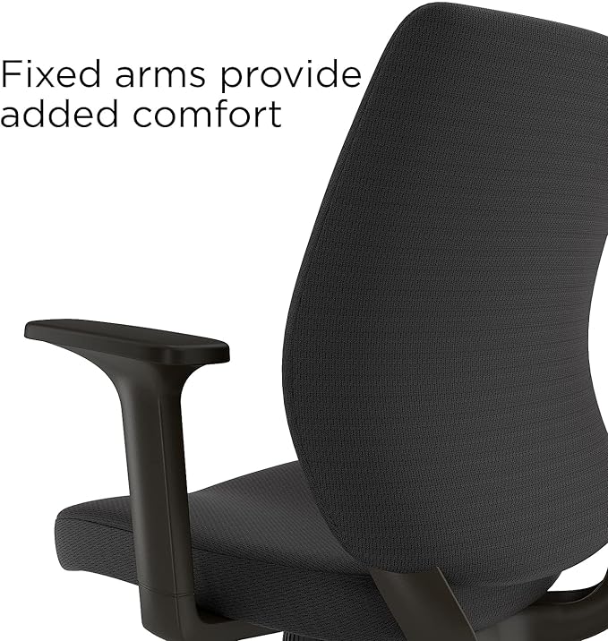 Staples Ergonomic Task Chair, Fabric, Black