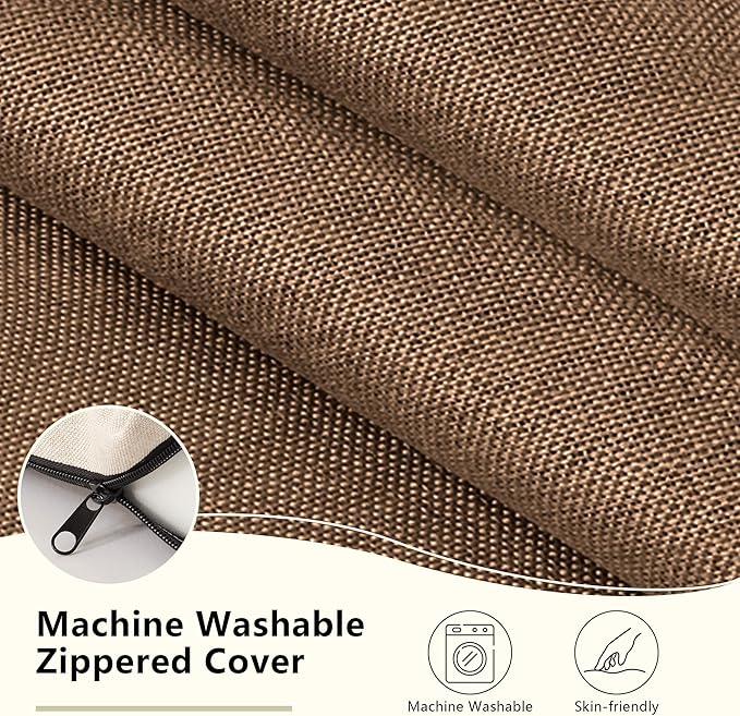 Nordjager Chair Pads for Dining Chairs, Chair Cushions 2 Piece, 17"x 16"x 2.5" Memory Foam Seat Cushions with Ties and Removable Cover