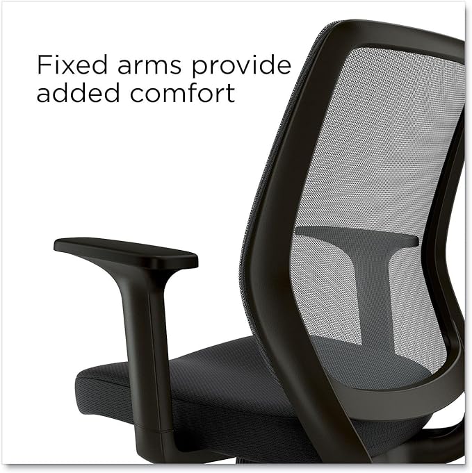Alera Wessex Ergonomic Mesh Back Office Task Chair, Swivel Computer Desk Chair, Adjustable Seat Height, Supports Up to 275 lbs, Black