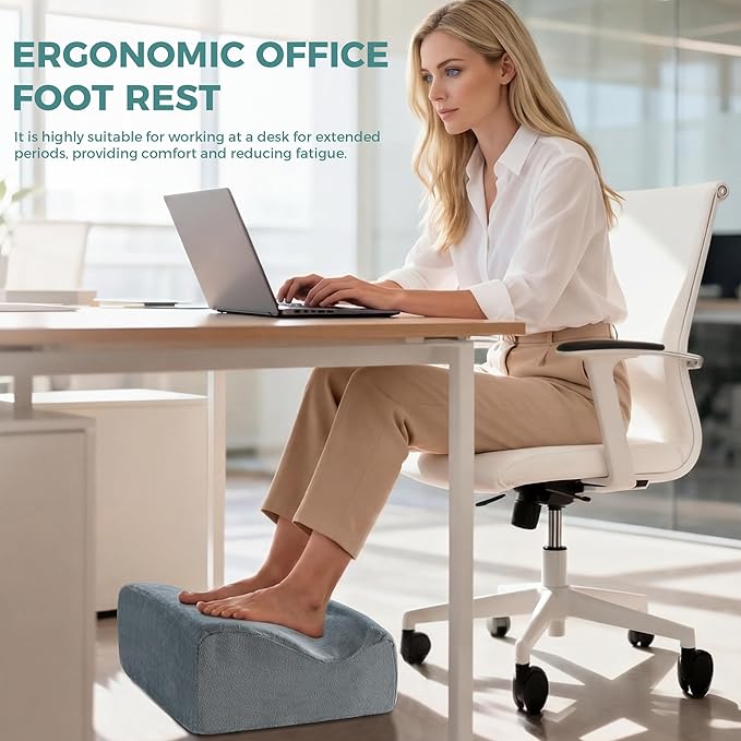 Ganondorf Ergonomic Foot Rest for Under Desk at Work Foot Stool Leg Elevation Pillow Heel Support Cushion & Lap Desk Support, High-Density Foam with Washable Cover