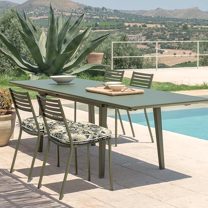 DYTXIII Set of 4 Outdoor Chair Cushions with Ties,Water Repellent Patio Chair Pads 17"x 16" for Outdoor Furniture,Round Corner Seat Cushions for Garden Yard Kitchen Vintage Medallion