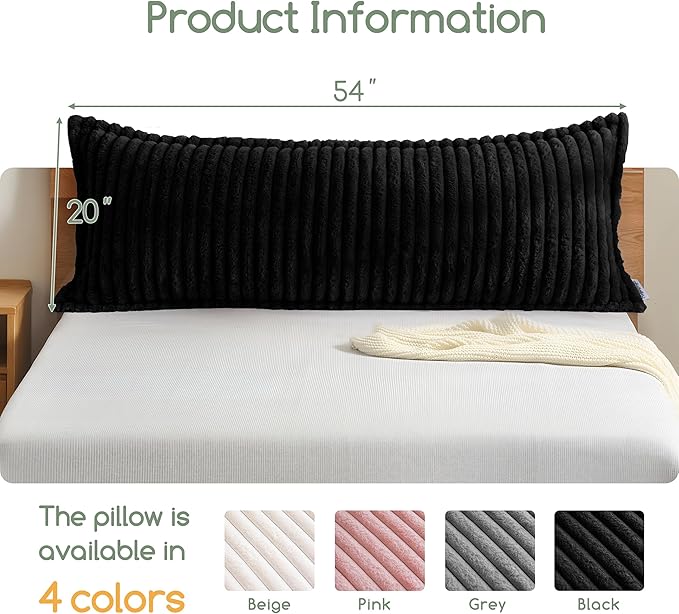 HIGOGOGO Memory Foam Body Pillow, Thickened Large Long Bed Pillow for Adults, Full Body Pillow with Removable Pillow Cover(20x54 Inch)