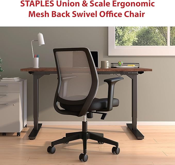 Staples Ergonomic Task Chair, Mesh, Ergonomic, Adjustable Height, Swivel
