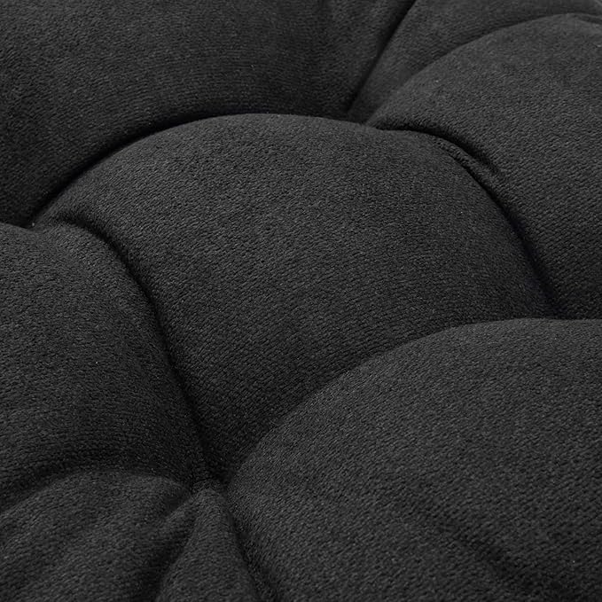 Chair Cushion, Chair Cushions for Dining Chairs, Chair Pads and Mat with Ties for Indoor Kitchen Seat and Desk (Black, 4 Count - 17 x 16 in)