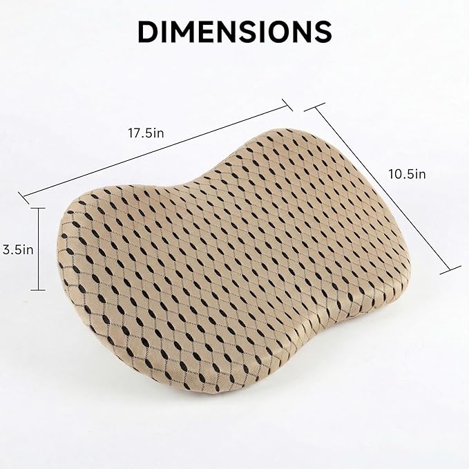Livtribe Car Seat Cushion - Memory Foam Seat Pad for Sciatica & Lower Back Pain Relief - Driving Cushion with Breathable Mesh Cover - Road Trip Essentials for Drivers (3D Beige)