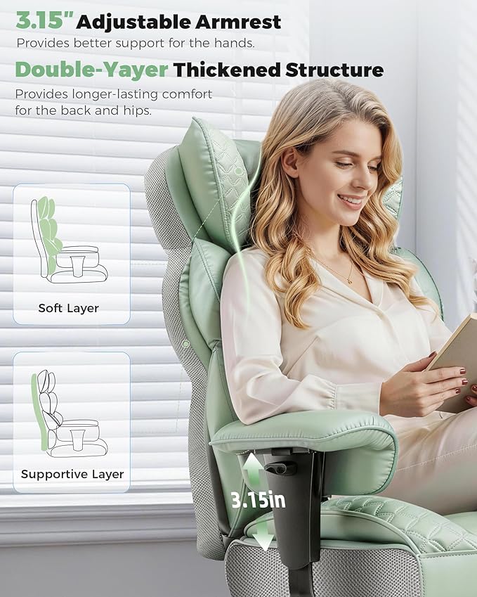 GTPLAYER Big and Tall Gaming Chair Ergonomic Heavy Duty Office Chair Racing Seat with Adjustable Lumbar Pillow Footrest 150° Reclining Thickened Armrests Breathable Mesh for Esports/PC Gaming