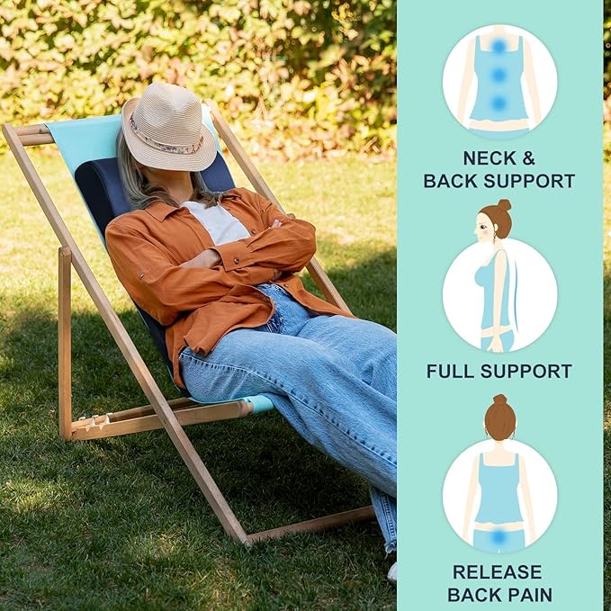 2-in-1 Neck Pillow Lumbar Support Pillow for Recliner Couch& Glider Chair - High Resilient Foam Ergonomic Back Support for High-Back Rocking Chairs, Glider Rocker Replacement Cushions Navy S