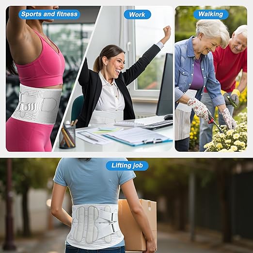 FJNATINH Back Brace for Lower Back Pain Relief for Women Adjustable Lumbar Support Belt Breathable 4D Mesh Fabric for Herniated Disc,Sciatica,Scoliosis Home Work Sports