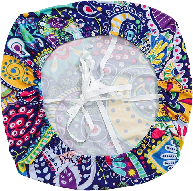 FORCHEER Office Chair Seat Cover 19x19 inch Printed Stretchable Small Fitted Computer Desk Chair Seat Cushion Slipcover-Boho