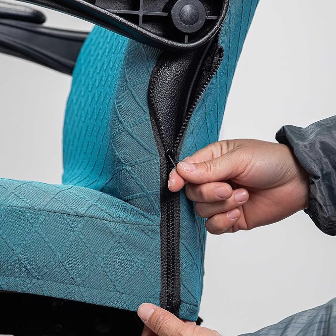 Melaluxe Office Chair Cover with Armrest Covers， Universal Stretch Desk Chair Cover, Computer Chair Slipcovers (Size: L) - Peacock Blue