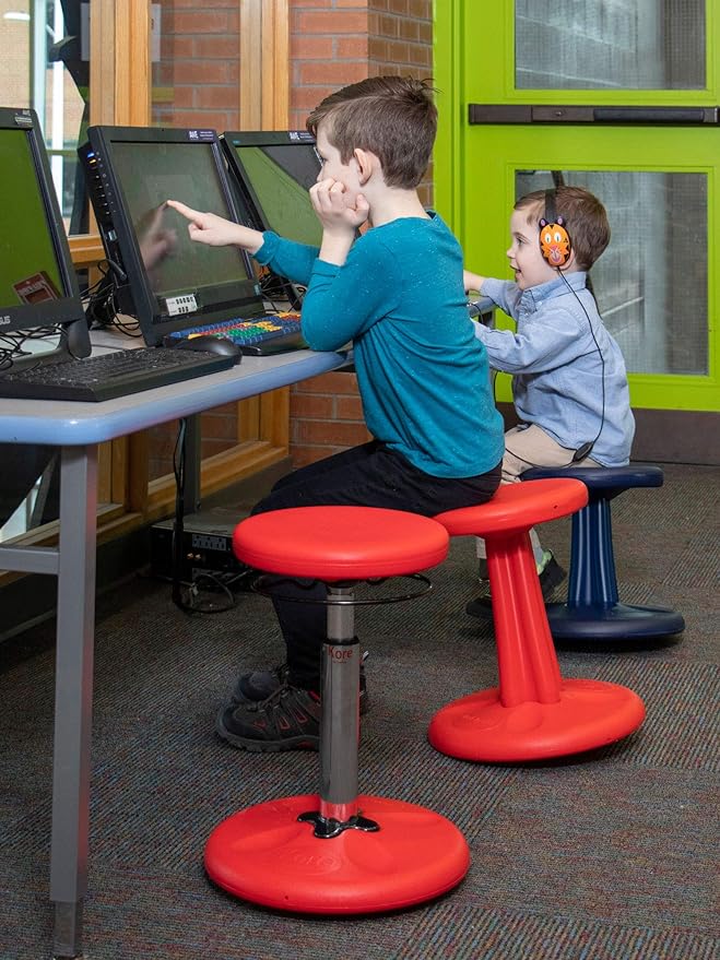 KORE DESIGN Wobble Stool Chair, Girls + Boys Kid Desk Stools, Ergonomic Small Office Chairs, Flexible Seating for Active Kids, ADD/ADHD, Classroom, School, Home, Pre-Teen (18.7in) Age 10-11 yr, Purple
