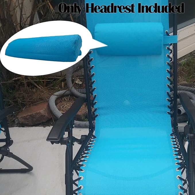 Ostlttyn Zero Gravity Chair Replacement Pillow Headrest with Elastic Band, Universal Soft Removable Padded Cushion Head Pillow, Light Blue, 14.3L' x 6.3W' x 2.3H'