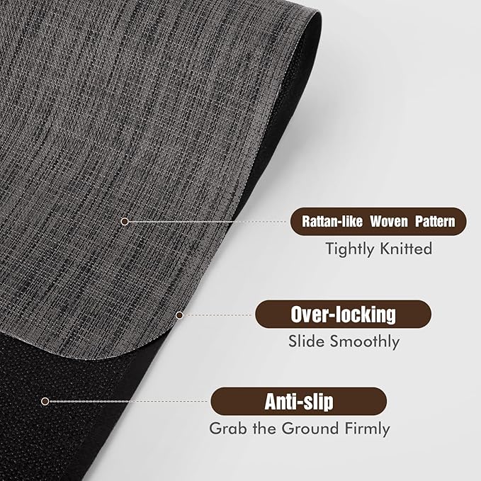 Blvornl Office Chair Mat for Hardwood Floor, 40"x 55" Desk Mat for Hard Wood, Large Anti-Slip Hard Floor Protector Rolling Chair Mat, PVC Mat Desk Rug for Office Home, Black