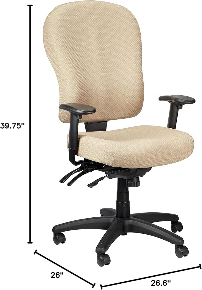 Tempur-Pedic Ergonomic Mid-Back Fabric Task Chair, Adjustable Arms, Beige