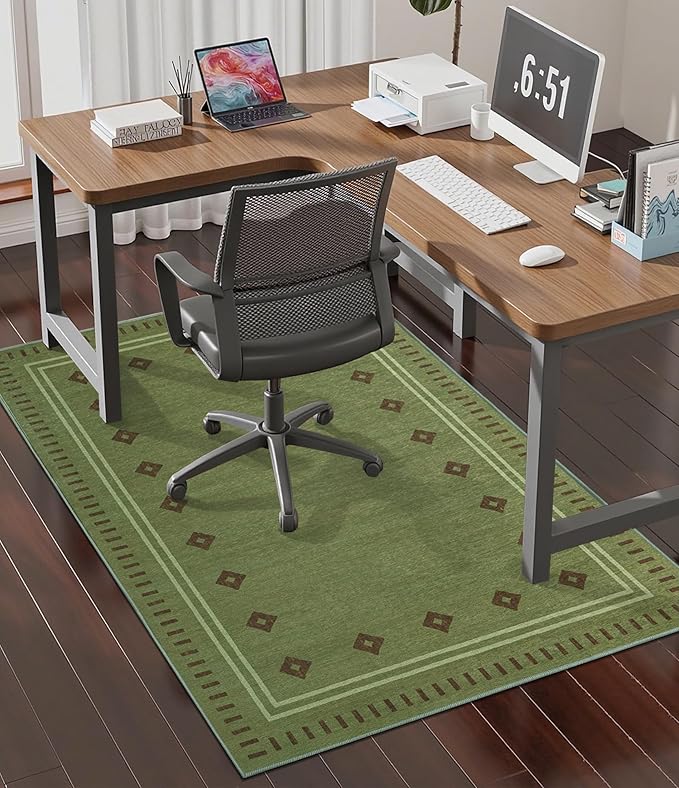chakme Office Chair Mat for Hardwood Floor, 48"x36" Easy Glide Computer Desk Mat Protector for Rolling Chair Under Desk Rug Nonslip Backing, Machine Wash, (Southwestern Sage)