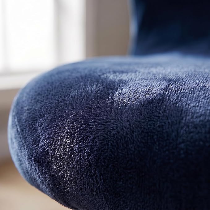 Deisy Dee Velvet Stretch Armless Office Chair Covers - Colorful Stretch Slipcover for Desk Chairs (Navy)