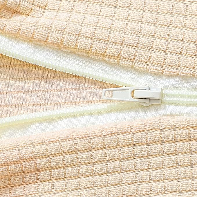 FORCHEER Office Chair Armrest Cover with Zipper 15inch Stretchable Water Resistant Computer Office Chair Arm Rest Slipcover for Desk Chairs Arm 2Pack-Beige