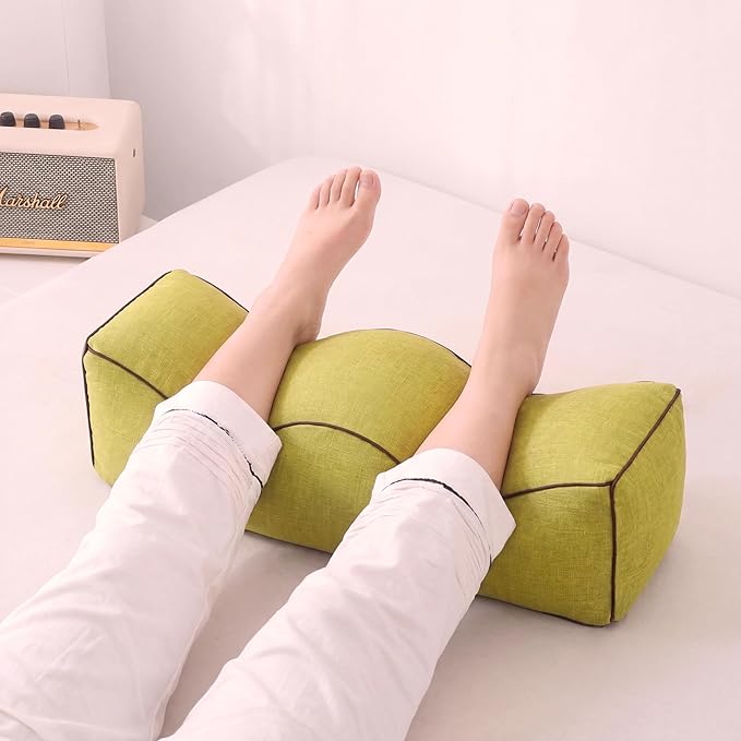 Ergonomic Leg Pillow with Wave Design – Adjustable Lumbar & Foot Support Cushion for Pregnancy, Back Pain Relief, and Sofa/Bed Use – Removable Cover, Breathable Bamboo Linen Fabric