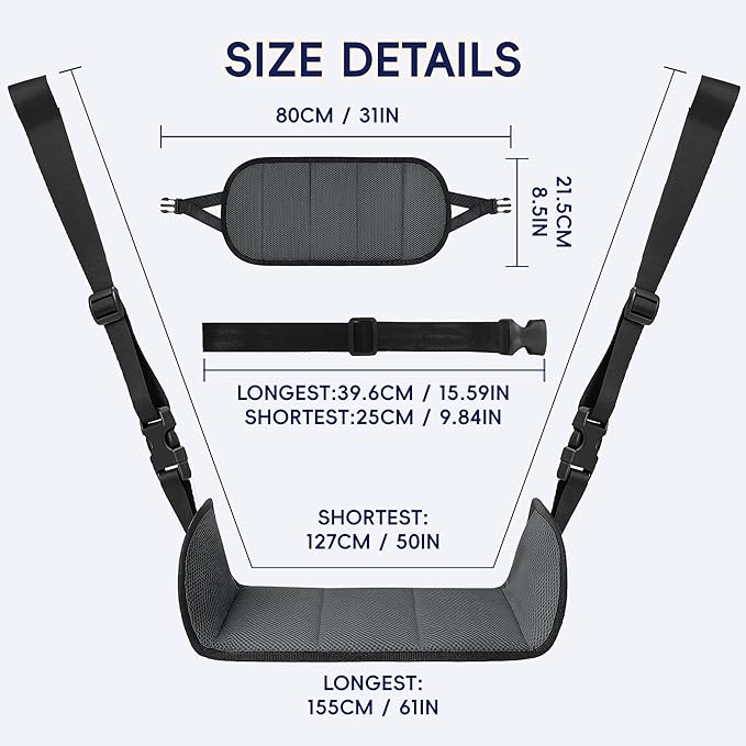 SPRING SEAON Wheelchair Foot Rest Hammock, Adjustable Leg Support Foot Sling with Soft Padded Base, Anti-Squeeze Footrest Replacement for Wheelchairs, Essential Wheelchair Accessories (Gray)