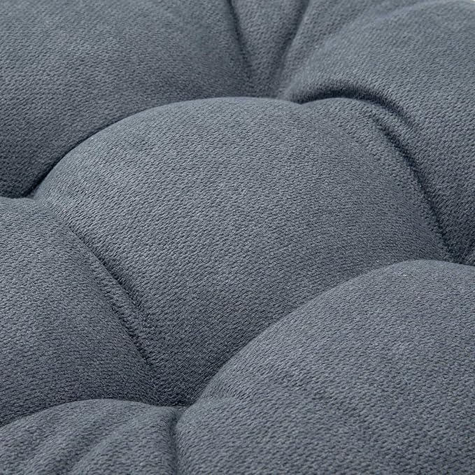 Chair Cushion, Chair Cushions for Dining Chairs, Chair Pads and Mat with Ties for Indoor Kitchen Seat and Desk (Dark Grey, 4 Count - 17 x 16 in)