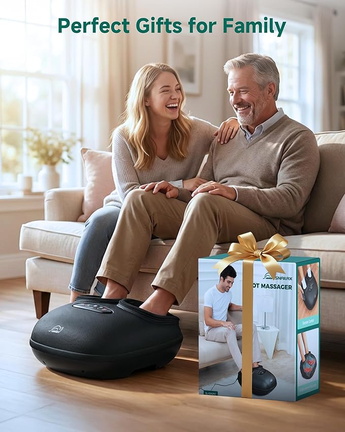Snailax Foot Massager with Heat, Foot Massager for Neuropathy Plantar Fasciitis, Shiatsu Compression Vibration Heated Feet Massager (Remote Control), Fits Biger Size 13, Mothers DayGifts for Mom,Women