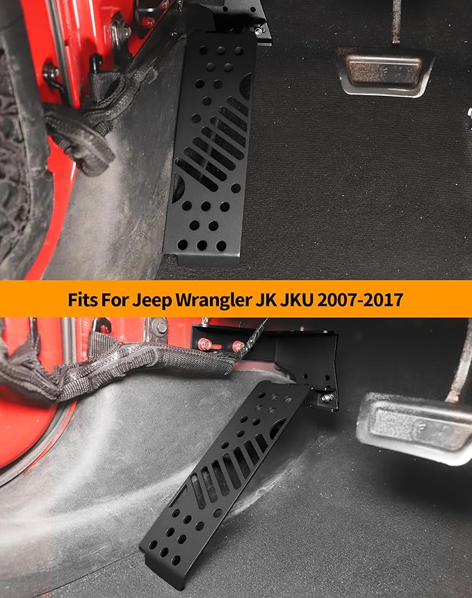for JL Dead Pedal Left Side Foot Rest Kick Panel Compatible with Jeep Wrangler JK JKU 2007-2017(A Style)