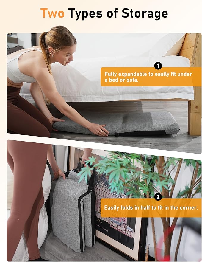 FASTMOMENT Floor Chair with Back Support Adjustable Meditation Chair with 14 Positions Portable Ground Seating for Adults Foldable Floor Seat for Meditation Yoga Reading (Thicker Sponge Version)