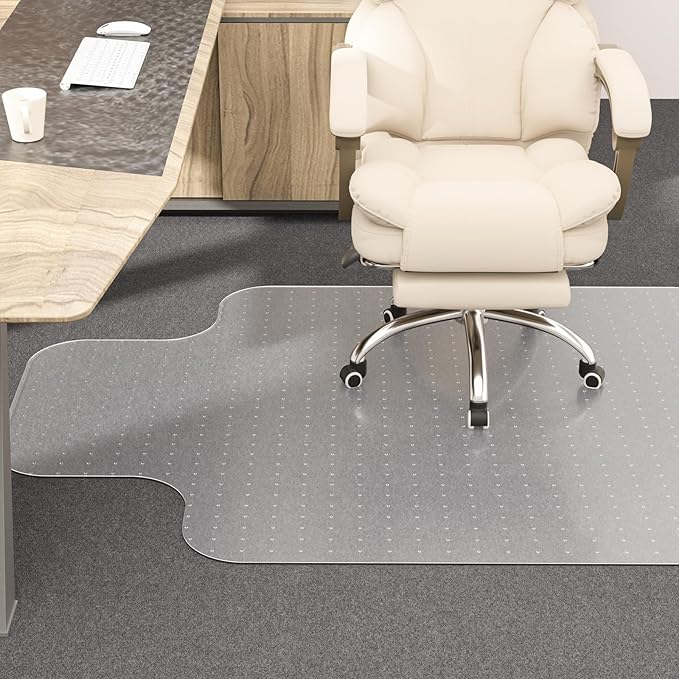 Office Chair Mat for Carpet, 36" X 48'' X 0.09" with Lip, Non-Slip Desk Chair Mat for Home Office, Protects Carpet - Can't be Used on Hardwood