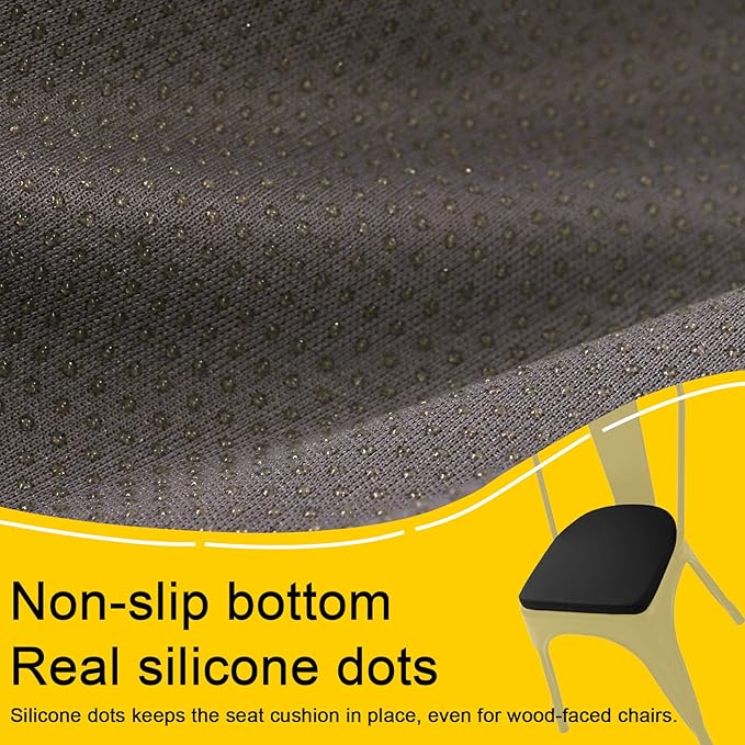SINOSSO Modern Faux Leather 14" Metal Chair Cushions Set of 4, Leathaire Magnetic Chair Pads for Dining Kitchen Cafe Bistro Stackable Chairs (U-Shape, Yellow, 4)