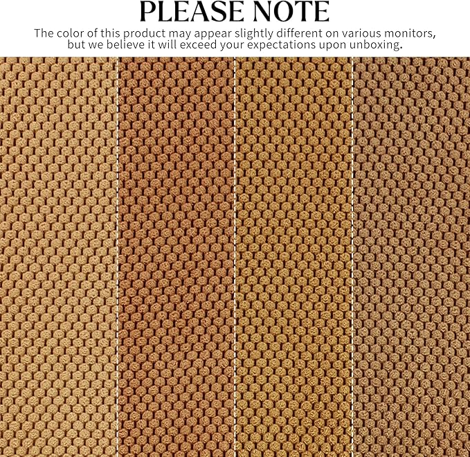4 Pack Brown Chair Cushions with Ties Removable Covers, D-Shape Dining Kitchen Chair Seat Pads Non Slip 17"x16"