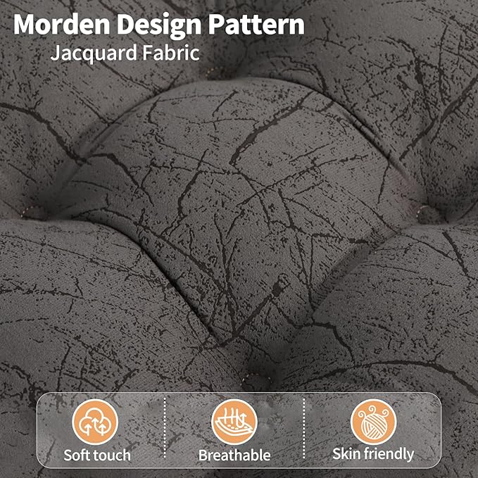 Marble Pattern 3" Chair Cushion for Dining Chair, Filling Bite-Size Memory Foam U-Shaped Seat Cushions for Kitchen Chairs, Non-Slip Indoor Chair Pad with Ties, Set of 4, Brown