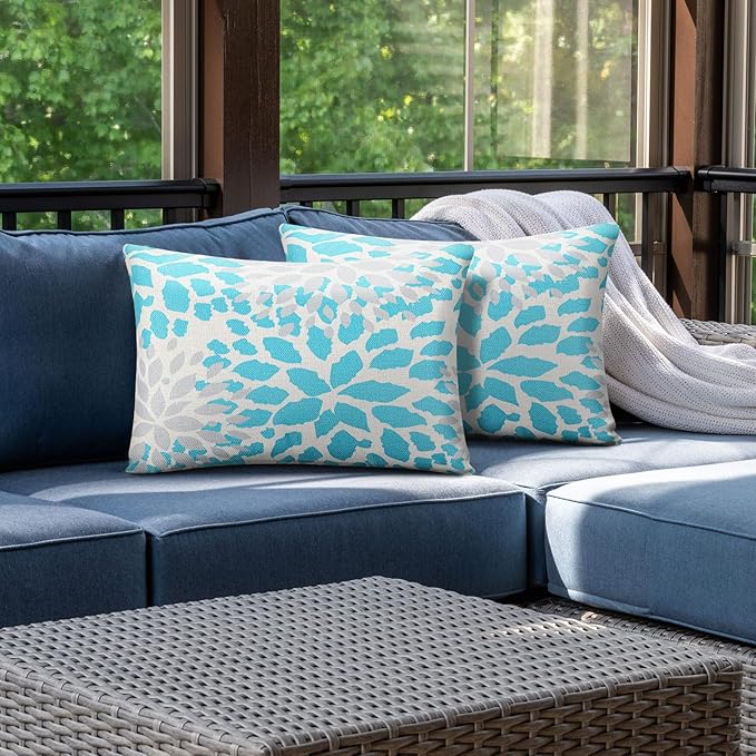 Juexica 2 Pack Chaise Lounge Pillow with Strap Outdoor Waterproof Beach Chair Neck Headrest Pillow Adjustable Elastic Band for Hammock Lumbar Recliner Pillows for Patio Pool Chair(Advanced Style)