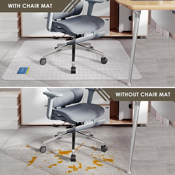 Azadx Heavy Duty Office Chair Mat for Carpet 36" x 48" Hard Material Chair Mat for Carpeted Floor Non-Slip Carpet Protector for Office Easy Glide Desk Floor Mat for Office Chair on Carpets 2 Pack