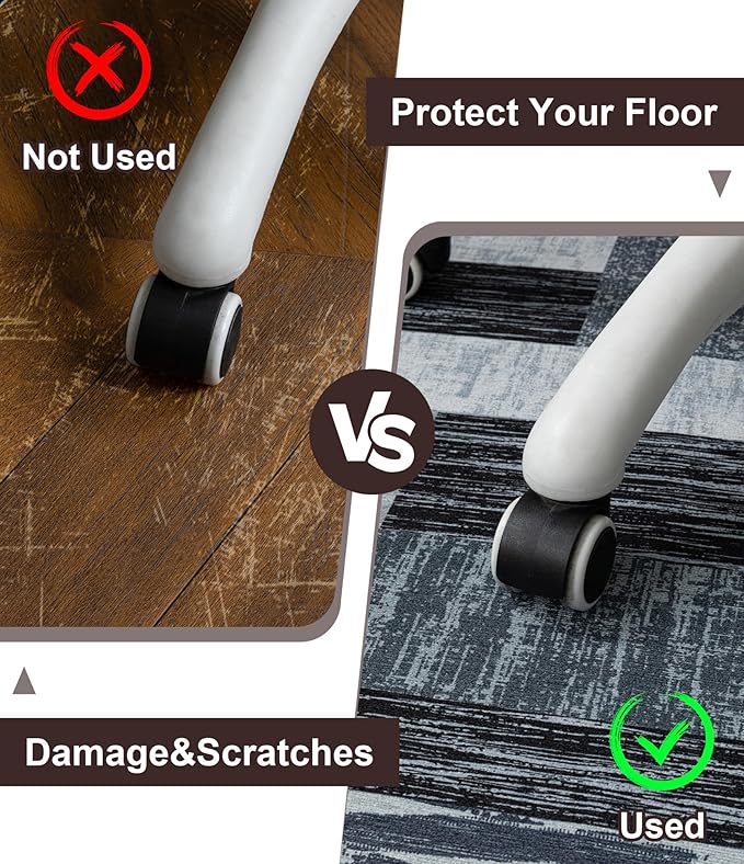 chakme Office Chair Mat for Hardwood Floor, 72"x48" Easy Glide Computer Desk Mat Protector for Rolling Chair Under Desk Rug Nonslip Backing, Machine Wash, (Jigsaw)