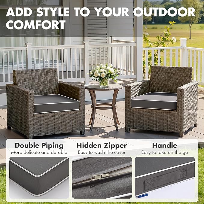 MIULEE Dark Grey 48 x 18 x 3 Outdoor Bench Cushion Waterproof Patio Chair Cushion with Adjustable Straps Set of 1 for Swing Patio Furniture 3-Year Color Fastness Garden Sofa Couch