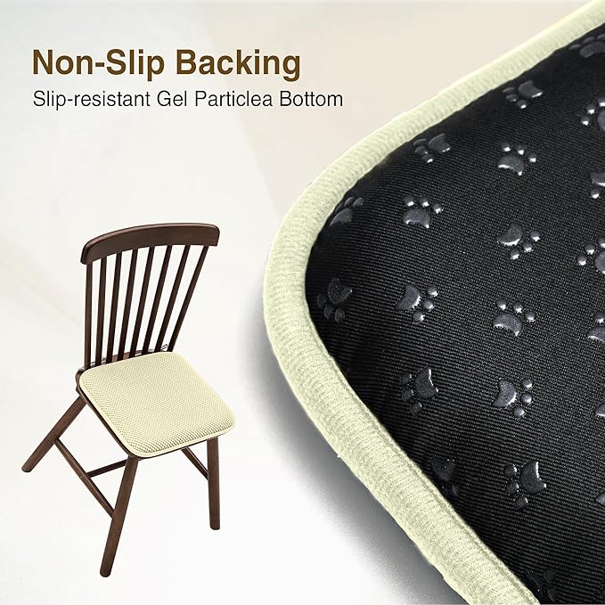 puredown® Chair Cushions for Dining Chairs, Set of 2 Memory Foam Seat Cushions with Non-Slip Backing & Ties, 16" x 16" x 1.5", Comfortable & Supportive Dining Chair Pads for Kitchen, Light Khaki